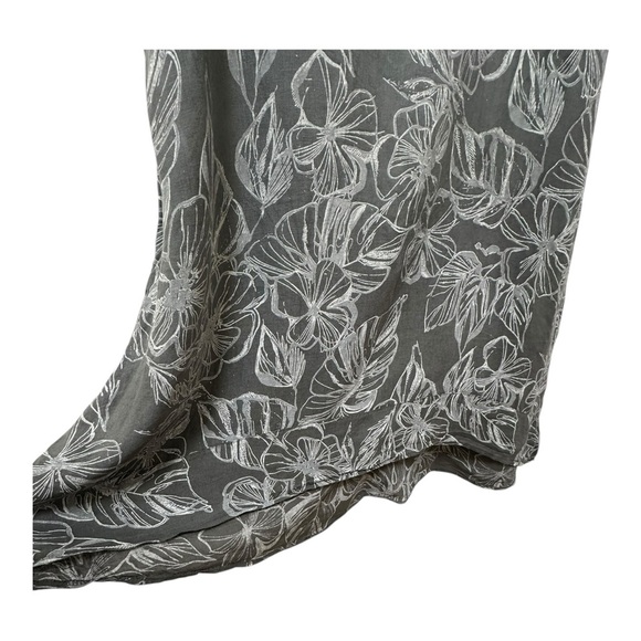 ✨ 36. Linen floral palm print sleeveless dress in plus size 3X - Picture 10 of 15